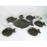 Seven ceramic Dartmouth fish plates, 172,