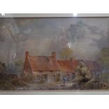 Robert Frier (british 19th century) - a watercolour depicting a landscape scene entitled Farmstead