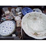 A mixed lot to include ceramics, glassware,