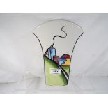 Lorna Bailey - a Lorna Bailey vase decorated in a house pattern