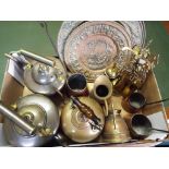 A mixed lot of copper and brassware