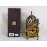 A Smiths brass lantern clock approx 18 cm (h) contained in original box Est £20 - £30