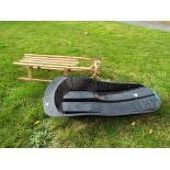 An A to Z series wood and metal sledge with a further sledge (2)