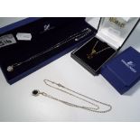 Swarovski crystal - a Swarovski crystal yellow metal rope chain and pendant,