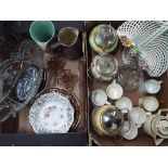 A mixed lot of ceramics and glassware to include Royal commemorative, Masons ironstone,