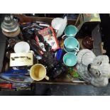 A good mixed lot to include Poole pottery tableware, figurine,