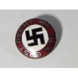 An enamelled pin badge