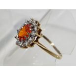 A lady's 9 carat gold stone set ring size U, approximate weight 2.48 grams.
