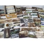 Approx 500 UK topographical postcards with real photo types, street scenes,
