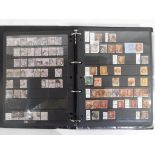 Philately - A binder containing a quantity of stamps with early postmarks, Penny Red,