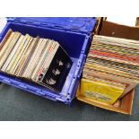 Large quantity of vinyl records, 33 and 45 RPM to include The Beatles, Elvis,