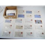 Philately - a quantity of penny red stamps mounted on cards identifying plate numbers approx 100