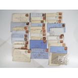 A collection of covers and similar with Penny Red stamps attached, approximately thirty in total.