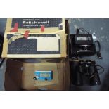 A Bell & Howell super 8 projector (boxed), Bell & Howell super 8 camera (in case),