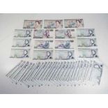 A collection of UK bank notes to include five series D £20 notes (G M Gill chief cashier),