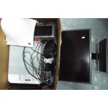 A lot to include a quantity of electronic equipment comprising a Ben Q LCD monitor, HP printer,