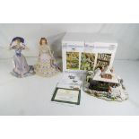 Two Coalport lady's from The Age of Elegance Series, to include Regents Park and Summer Parade,