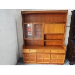 A teak Parker Knoll wall unit approx 194cms x 153cms x 46cms Est £60 - £80 This lot MUST be paid