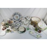 A mixed lot of good quality ceramics to include a Wedgwood fruit bowl decorated in the Sarah's