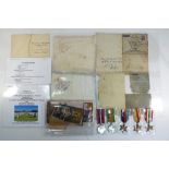 Five World War II (WWII) medals with related ephemera Est £50 - £70