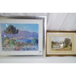 A watercolour depicting a country side scene signed by the artist lower right mounted and framed