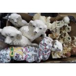A good mixed lot to include ceramic fireside dogs,