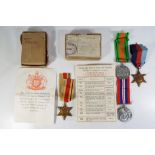 Four miniature World War II (WWII) medals,