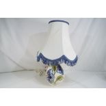 Moorcroft Pottery - a Moorcroft Pottery lamp base decorated with blue hibiscus,