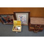 Lot to include two picnic baskets,