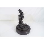 A bronze depicting a female figure marked 'Bronze Guaranty Edindon Gallery London',