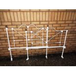 A metal single bed frame,