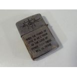 Vietnam / American war interest - a Zippo lighter inscribed when the power of love is as strong as