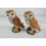 Two small Beswick barn owls.