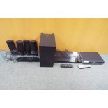 A Sony Surround Sound system with 3D Blu-Ray player and Sky+ HD box