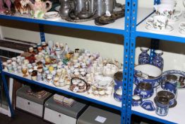 Large collection of egg cups, Wedgwood blue Jasperware, coins,