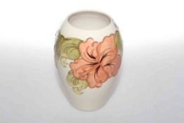 Moorcroft vase in hibiscus pattern