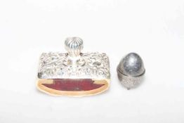 Silver mounted blotter and novelty two piece nut
