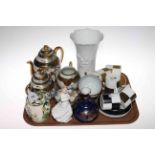 Susie Cooper coffee ware, Eggshell three piece tea set, Wilton Ware lustre vase,