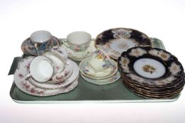 Limoges tazza and six similar plates,