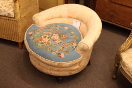 Victorian tub chair with floral needlework seat