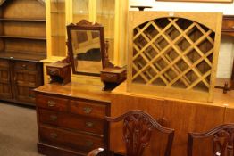 Late Victorian dressing table and oak wine rack (2)