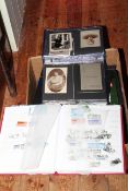 Box of stamp albums, photograph albums,