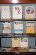 Interesting group of menus from Cunard line and information sheets,