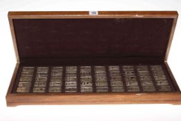 Set of fifty sterling silver mint edition ingots by John Pinches,