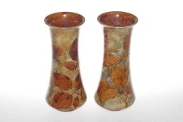 Pair Royal Doulton 'Autumn Leaf' pattern vases