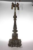 Ornate metal table lamp base