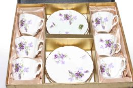 Hammersley china six cups and saucers,