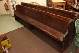 Stained pine pew,