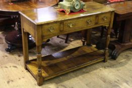 Period style oak three drawer potboard dresser,