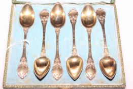 Set of six French silver gilt grapefruit spoons by Laurent Labbe, first half 19th Century,
